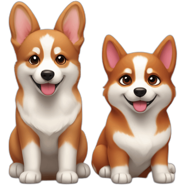 a "red corgi puppy" next to a "husky puppy" emoji