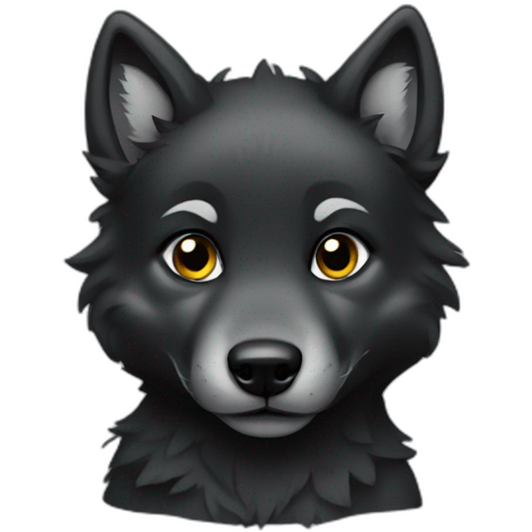 baby black Wolf emoji