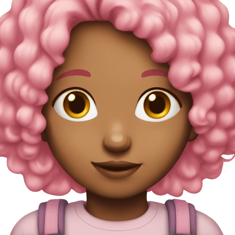 Cute girl with pink hair emoji