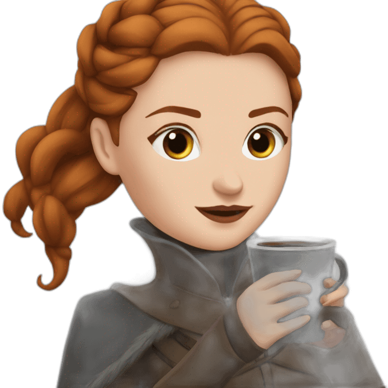 sansa stark with coffee emoji