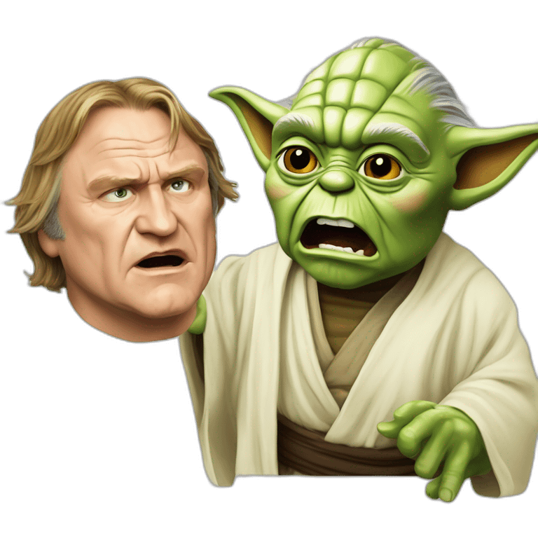 Yoda fight with Gérard Depardieu emoji