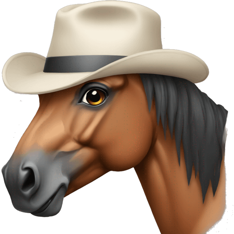 horse with hat and one eye emoji