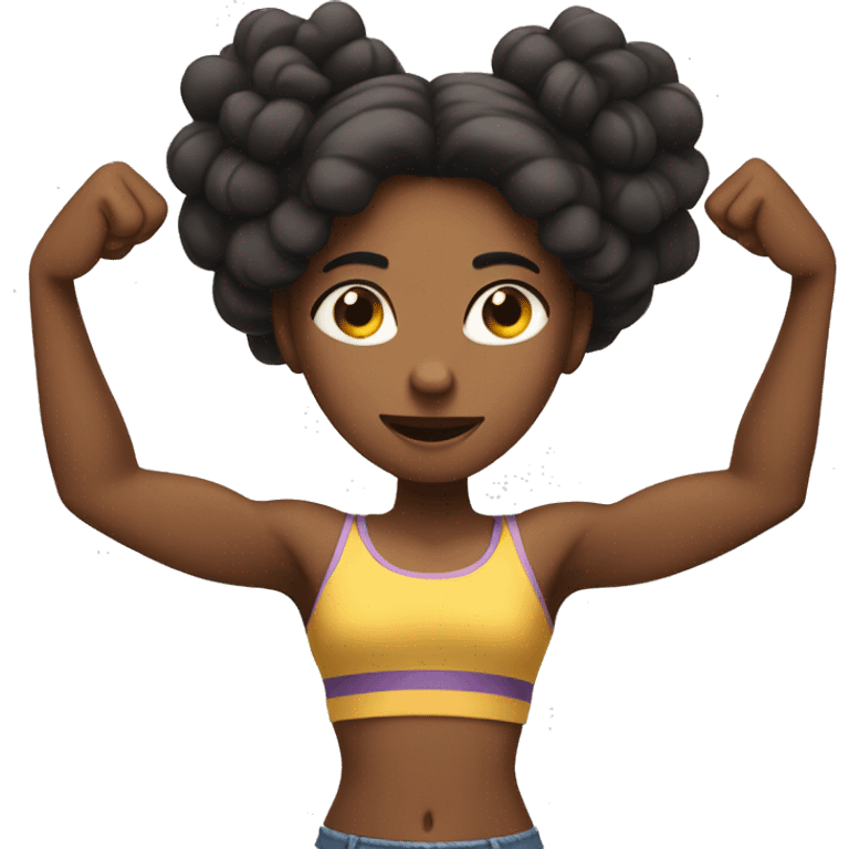 girl with many extra arms flexing emoji