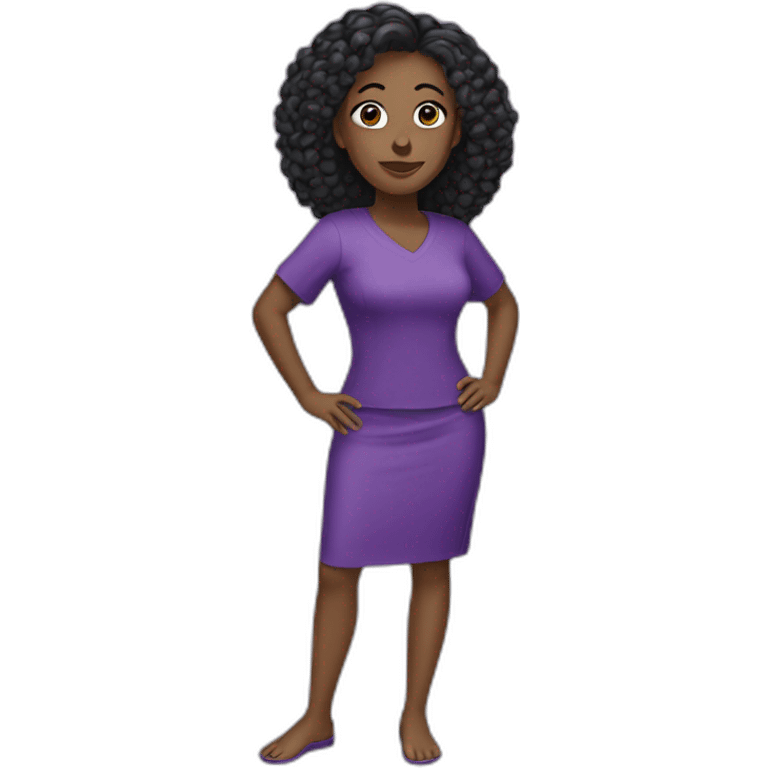 black woman  purple clothes computer  emoji