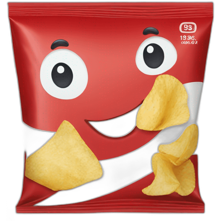 chips packet in red color emoji