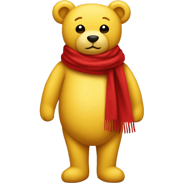 Yellow Teddy with no arms and legs and a red scarf emoji