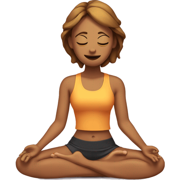 Chica haciendo yoga emoji