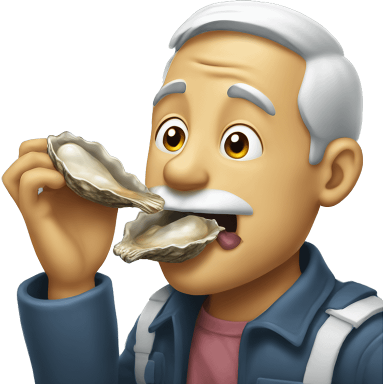 man licking oyster emoji