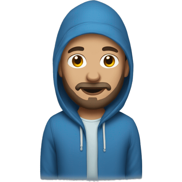 bald man in Blue hoodie 3 days beard emoji