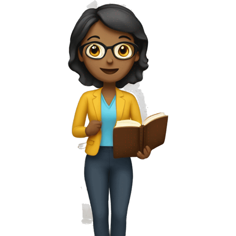  female teacher holding books emoji