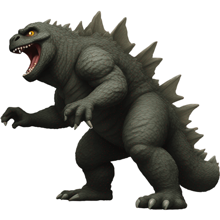 Godzilla fighting Bigfoot  emoji