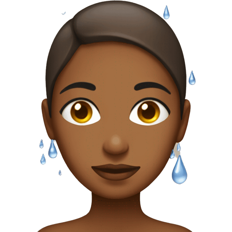 Water droplets on brown woman  emoji