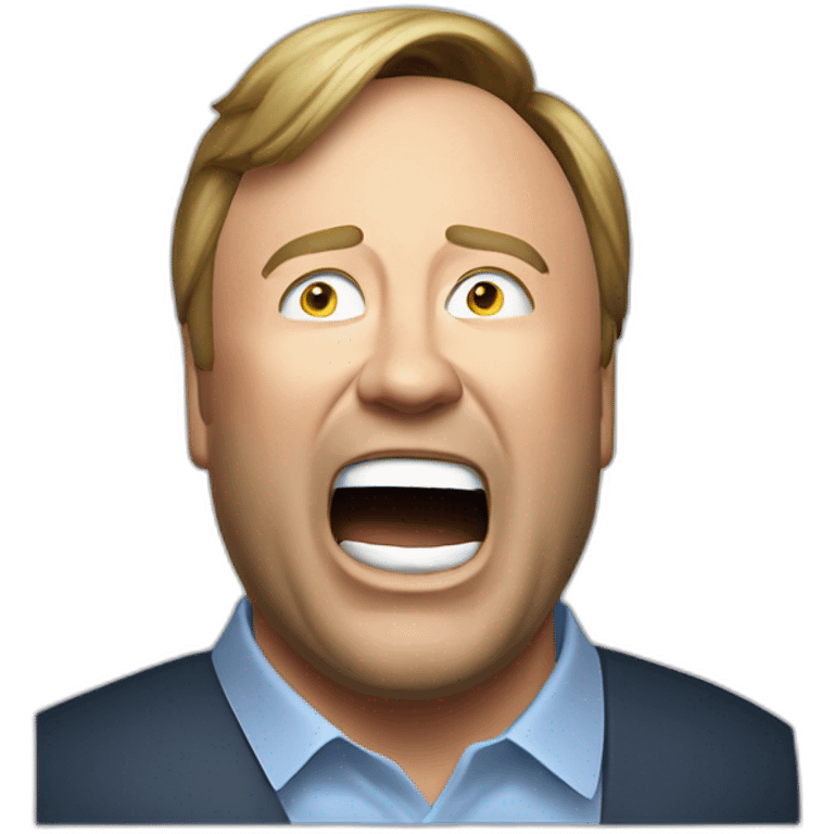 alex jones, infowars, yelling emoji