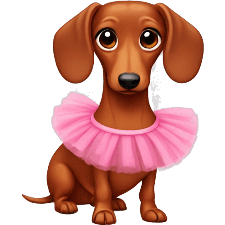 red dachshund with a tutu emoji