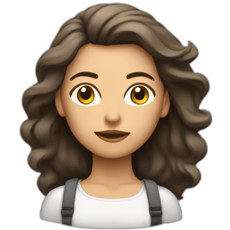 Mujer fuerte con pelo muy rizado emoji