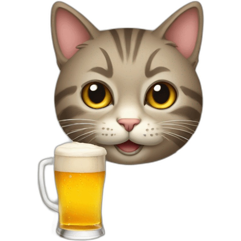 A cat with a beer emoji