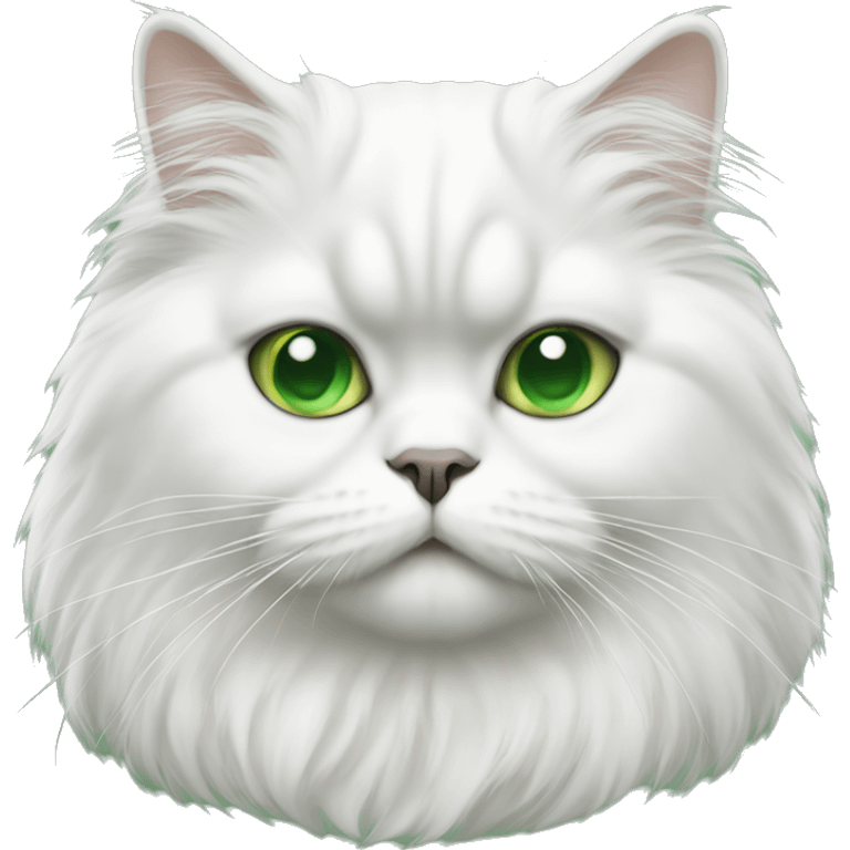 White Persian cat with green eyes emoji