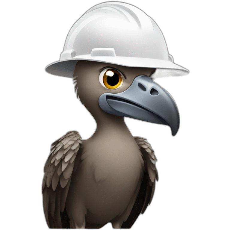 Vulture with hard hat emoji