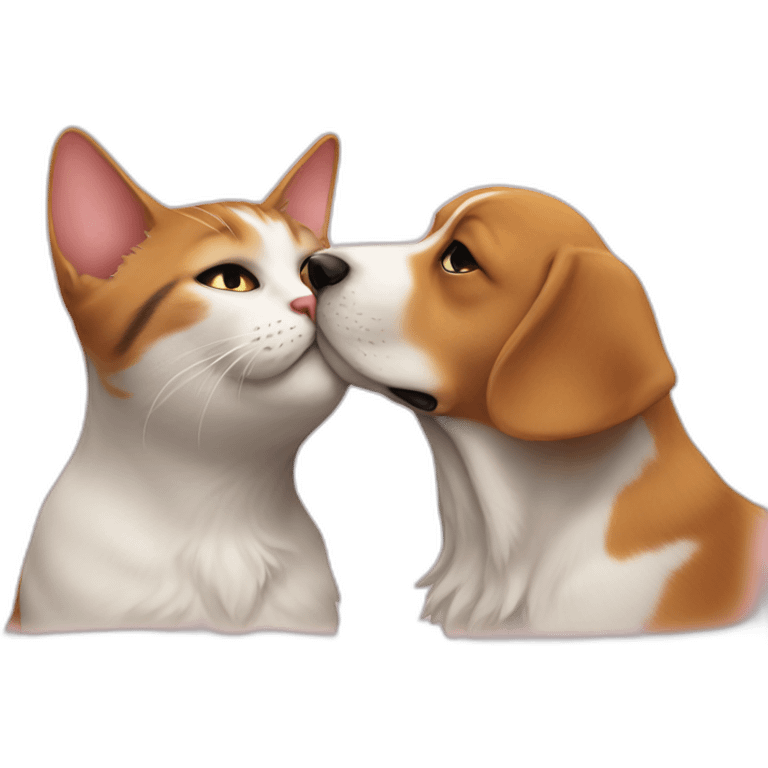 cat kiss dog emoji