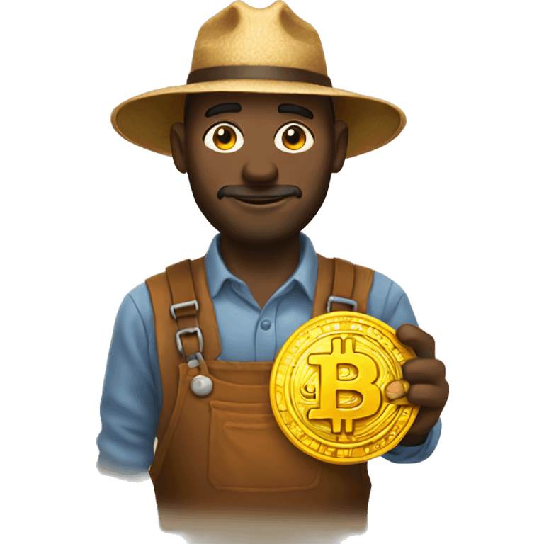 Farmer holding Bitcoin emoji