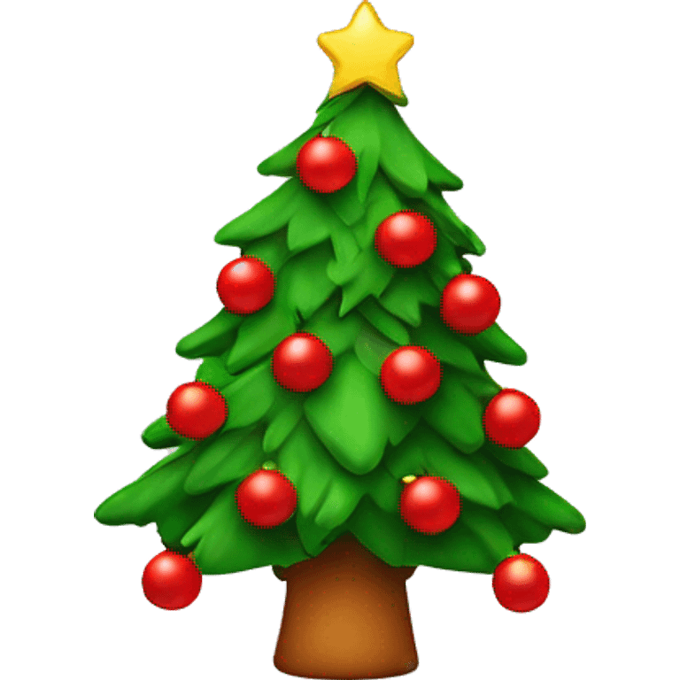 Christmas tree with red decorations emoji