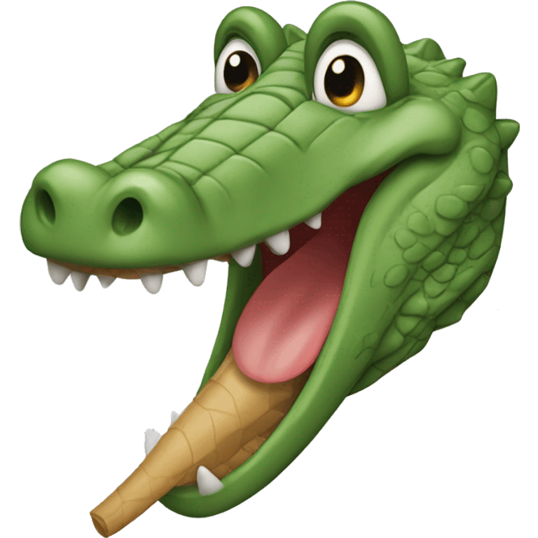 crocodile sticks out tongue emoji