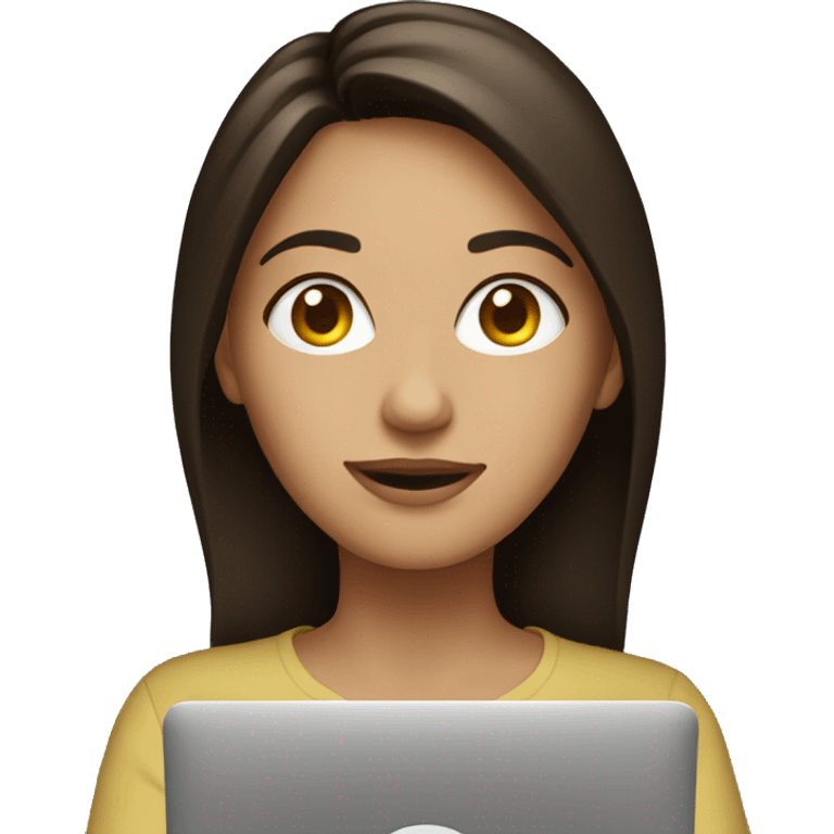 Brunette at the laptop emoji