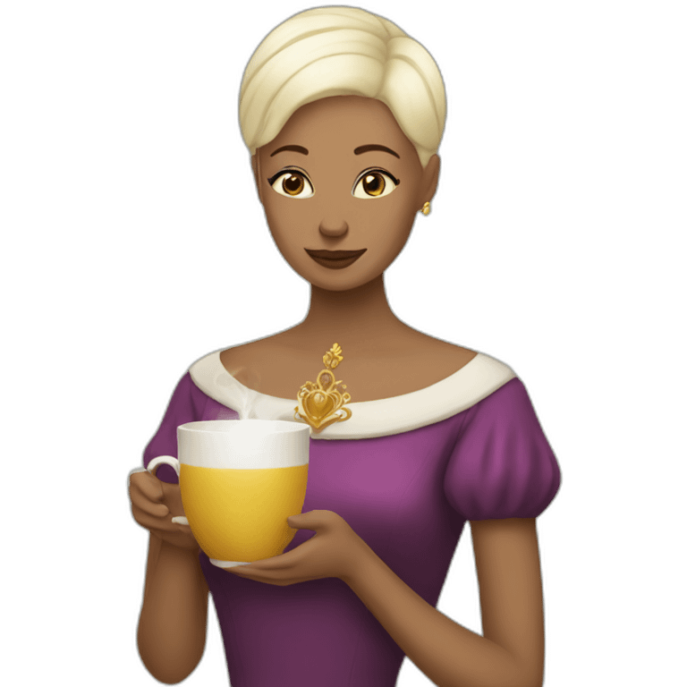 bald queen drinking tea emoji