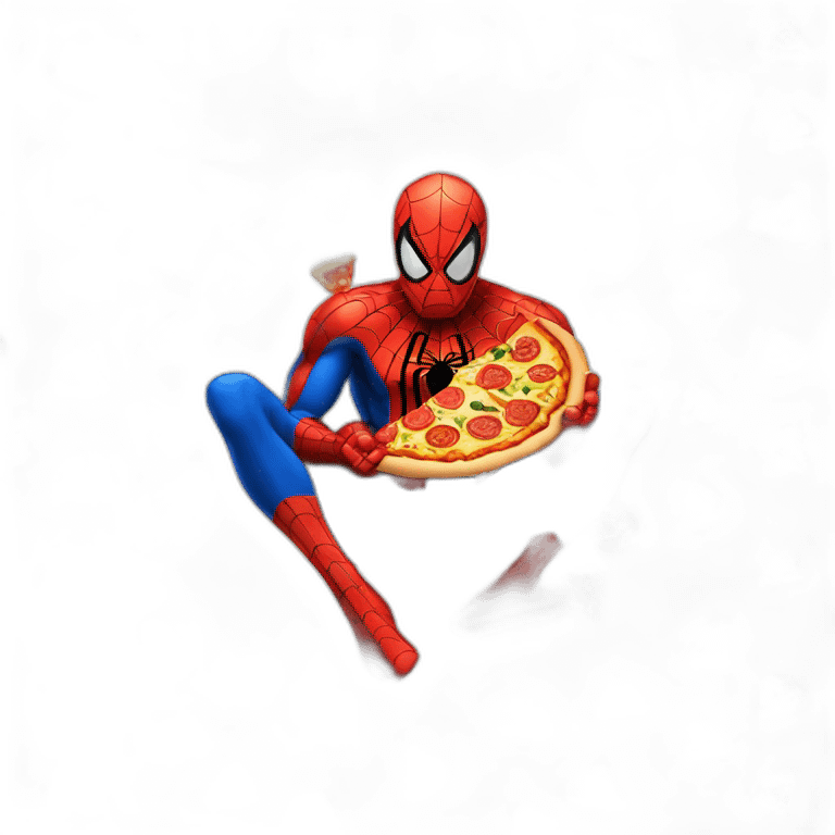 spiderman eating pizza emoji