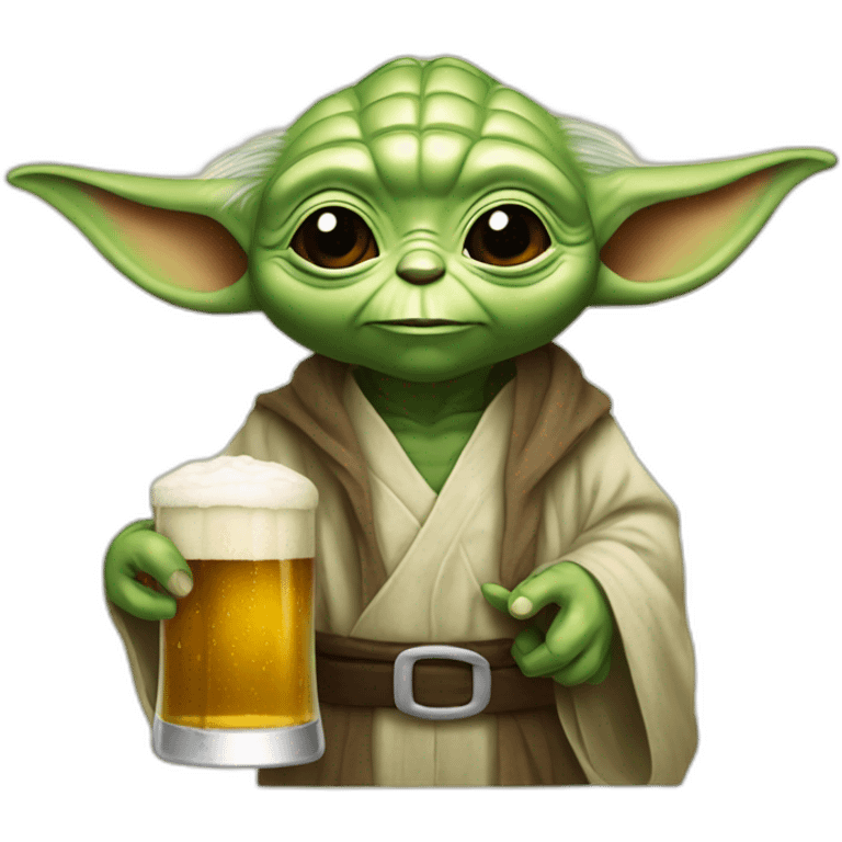 Yoda with bière emoji