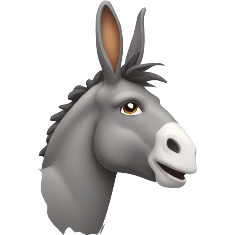 A donkey with horns like a rabbit and a horse's tail emoji