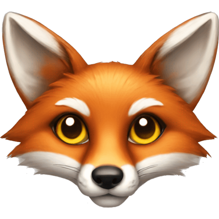 fox with sly eyes with a flower emoji