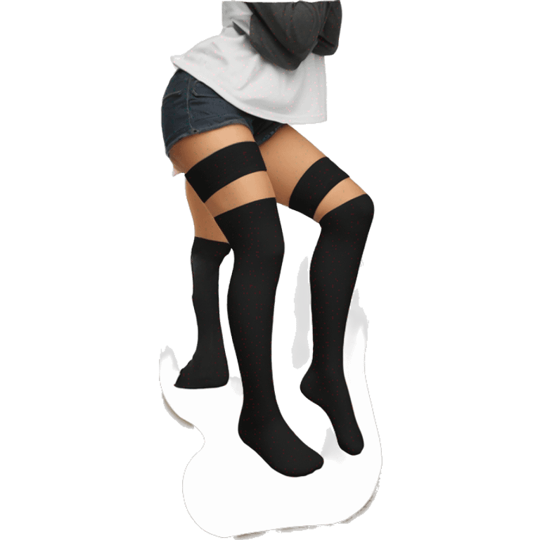  Plain Black over knee socks emoji