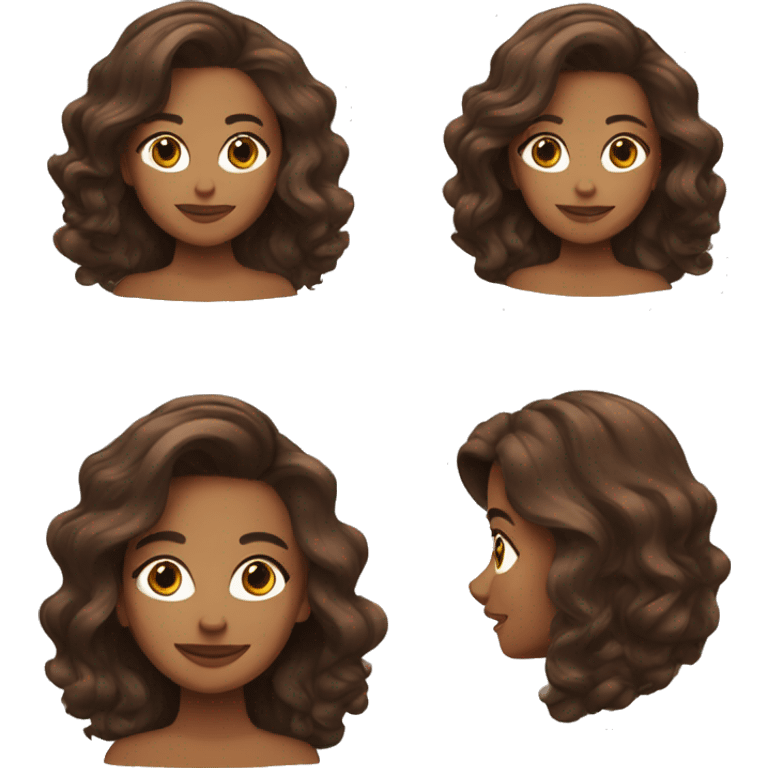 Woman doing skincare brown mid length hair emoji