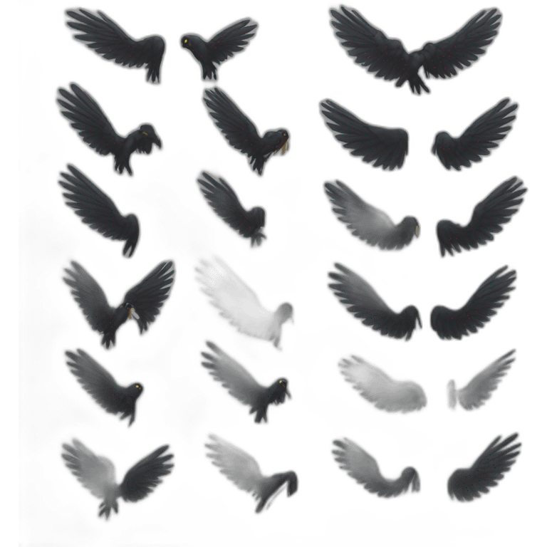 one black wing spread emoji