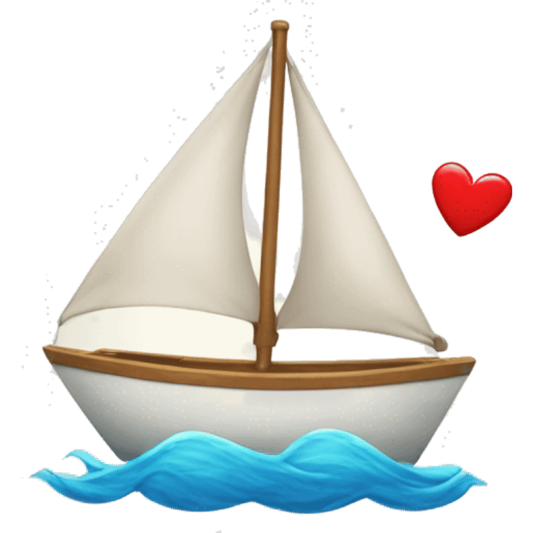 sailboat with heart on sail emoji