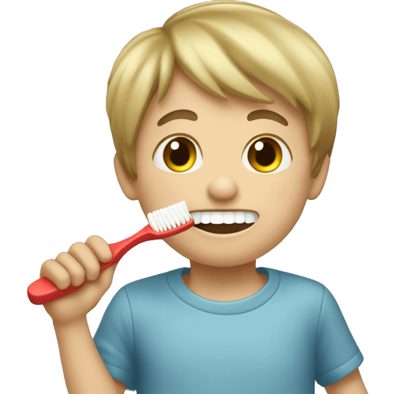 boy brushing teethbrush emoji