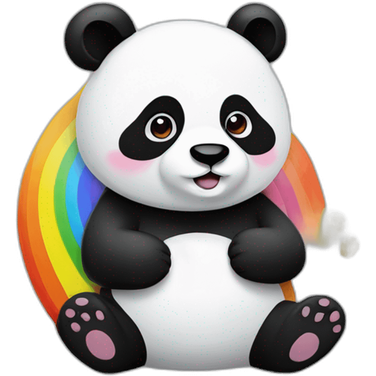 Panda mit Kuss lächeln regenbogen emoji