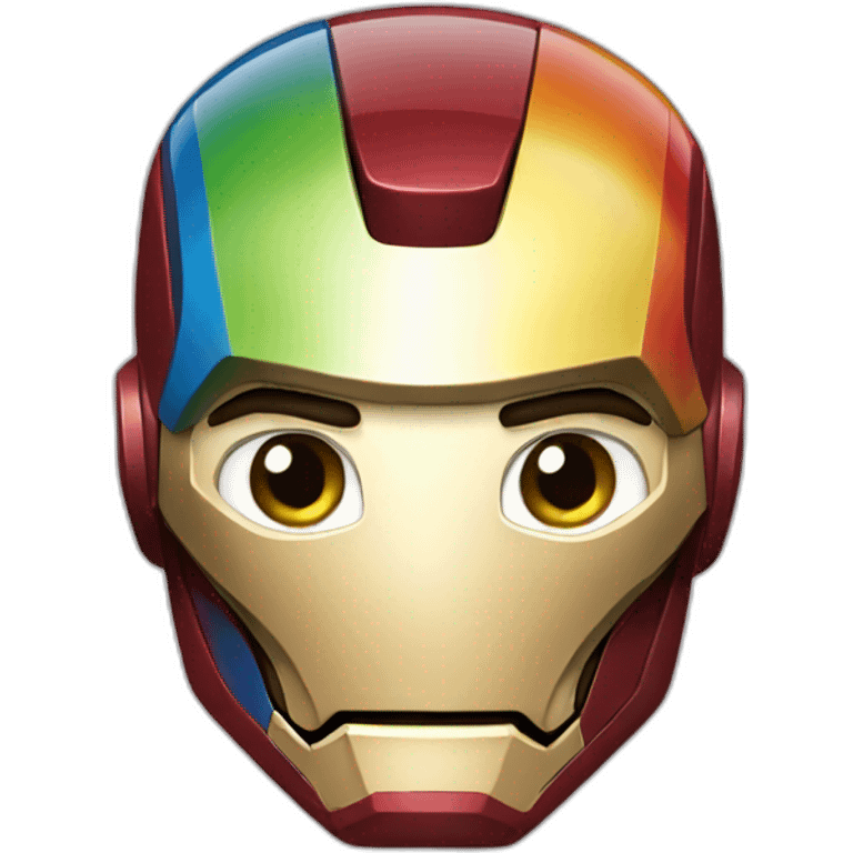 iron man with LGBT flag emoji