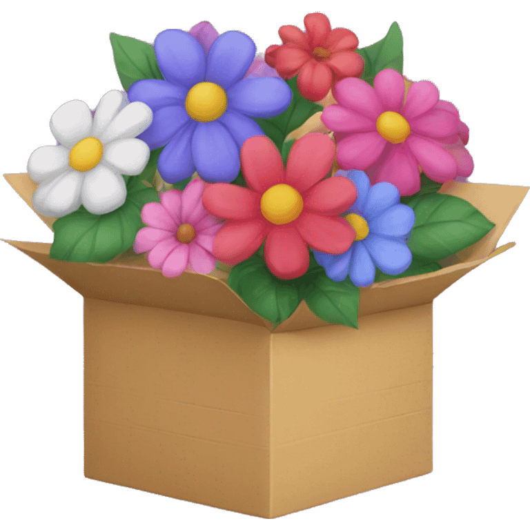 five boxes with flowers emoji