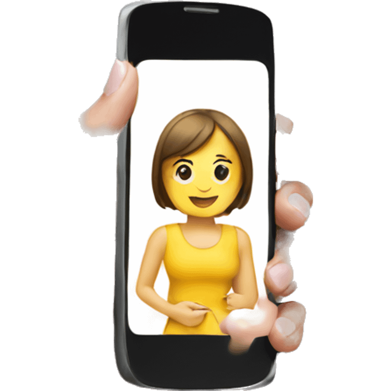 phone on woman hand emoji