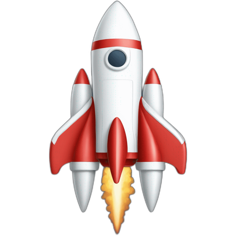 simple red and white rocketship emoji