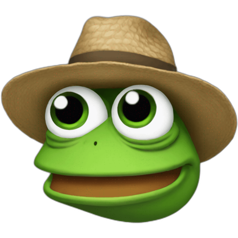 pepe the from wearing a hello hat emoji