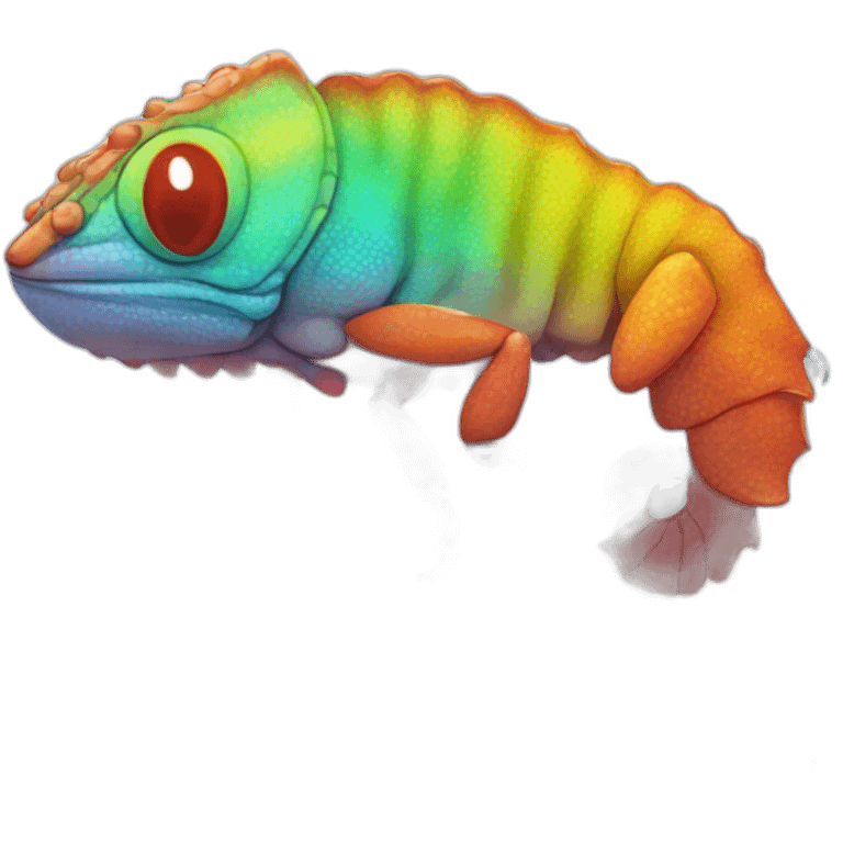 rainbow-colored chameleon lobster emoji