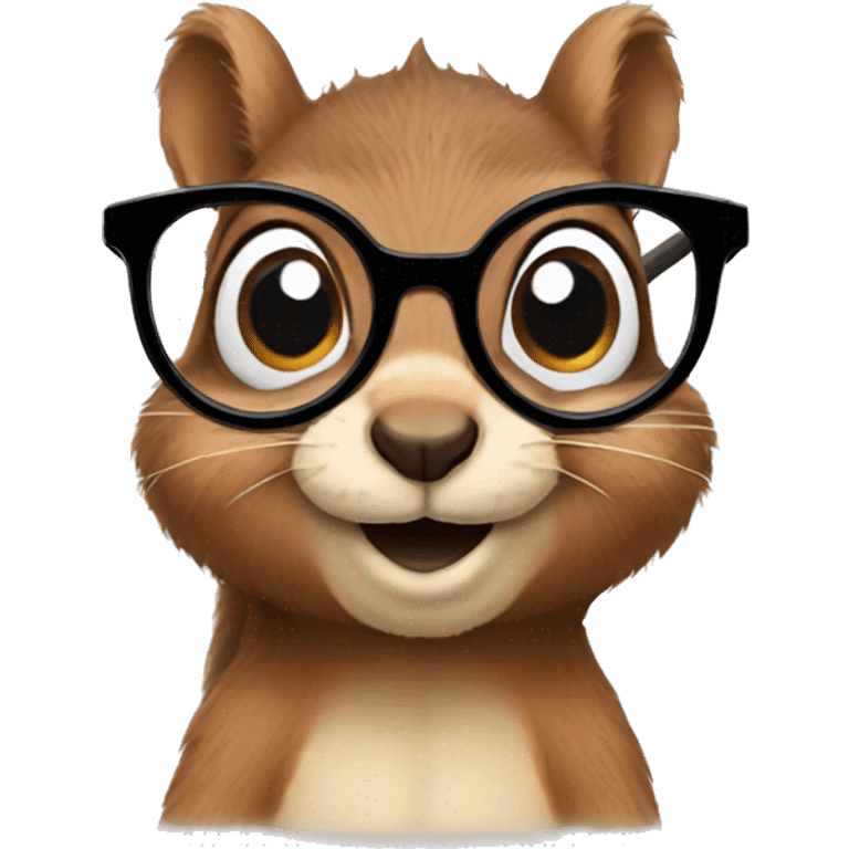 Squirrel with round glasses emoji