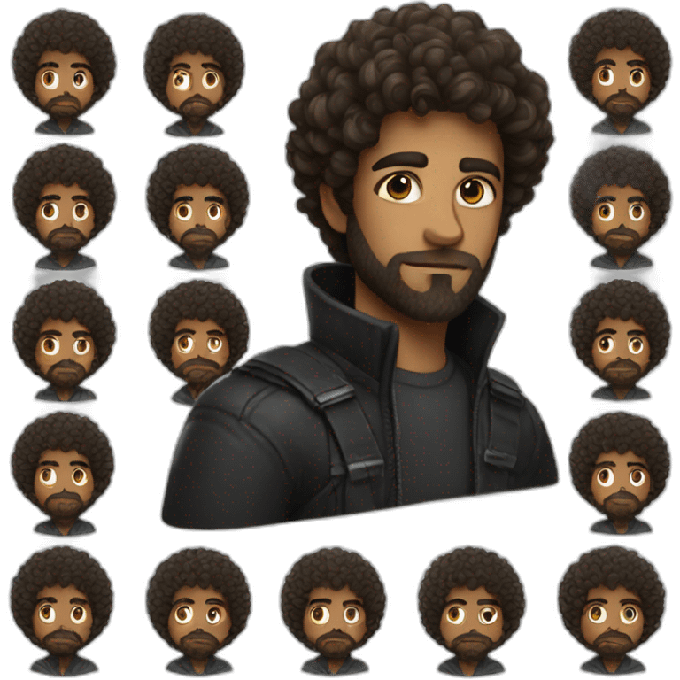 thief adult curly hair and beard emoji