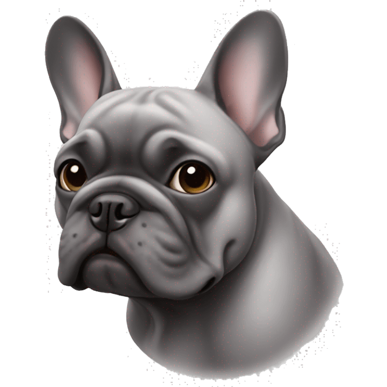 grey french bulldog emoji