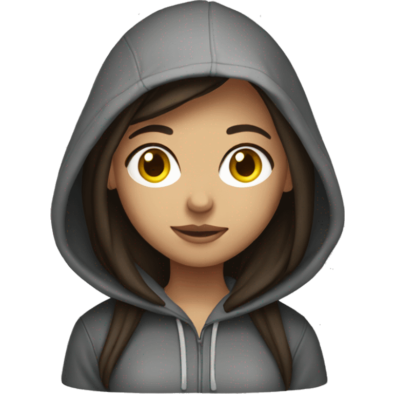 Brunette girl wearing a hoodie emoji