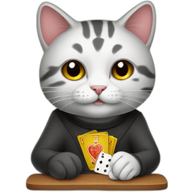 Cat playing cards emoji