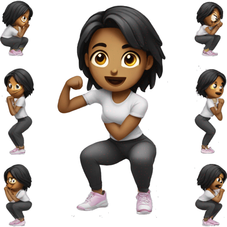 girl is doing squat emoji